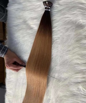 1B/30 Color Flat Tip Straight Human Hair Extensions 8-30 Inches