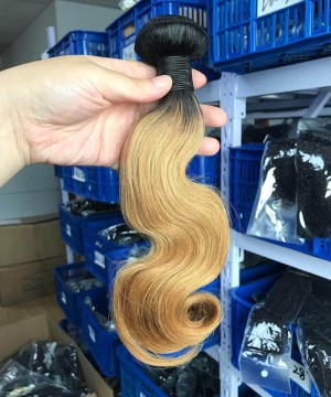 #1B/27 Ombre Two Tone Color Body Wave Brazilian Virgin Hair 