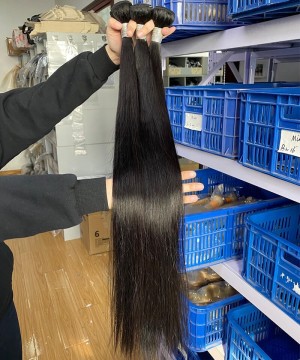 Natural Color Straight Wave European Virgin Hair Bundles Sale