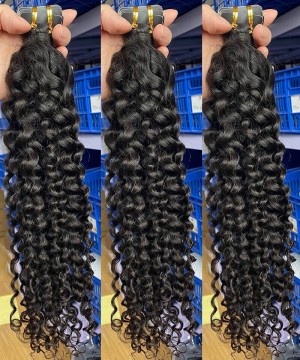 Kinky Curly Tape Human Hair Extensions 8-30 Inches For Sale