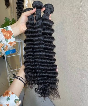 Bohemian Virgin Hair Bundles Deep Wave Human Hair For Women 