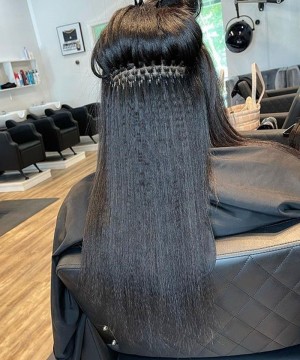 Yaki Straight Micro Links Human Hair Extensions 8-30 Inches 