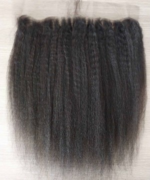 Kinky Straight 13x4 Ear to Ear Silk Base Lace Frontal Closure 