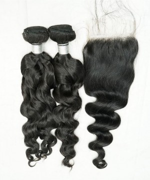 Loose Wave Two Bundles With 5X5 Lace Closure
