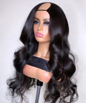 150% Density Body Wave U Part Wig For Sale Natural Looking 