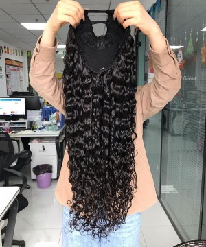 Quality Water Wave U Part Human Hair Wigs For Women 