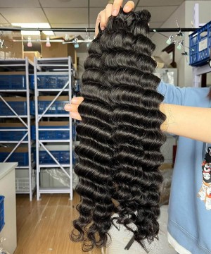 Indian Virgin Hair Bundles Deep Wave Human Hair 