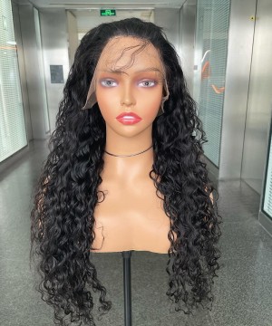 Water Wave 360 Lace Frontal Human Hair Wigs Black Women 