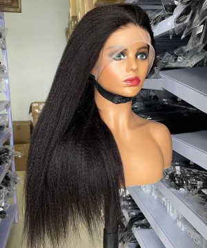 Italian Yaki Straight 13X6 Lace Front Human Hair Wigs