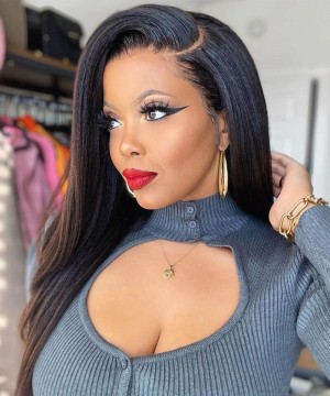 Coarse Yaki 13x6 HD Lace Front Wigs No Shedding HD Lace Human Hair Wigs