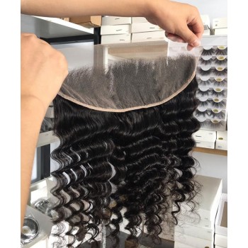 Deep Wave Pre Plucked 13x4 Ear to Ear Lace Frontal Closure
