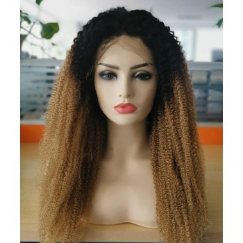 1B/27 Ombre Color Afro Kinky Curly 13X4 Lace Wigs
