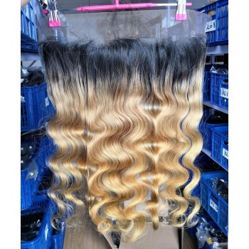 #1B/27 Ombre Two Tone Color Body Wave Lace Frontal Closure