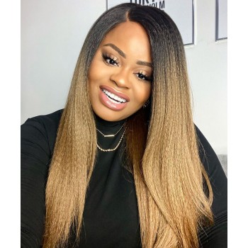1B/27 Color Yaki Straight Wigs For Black Women 150% Density
