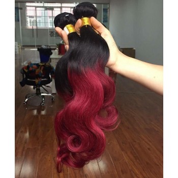 1B/99J Ombre Color Brazilian Virgin Hair 3 Pcs Body Wave