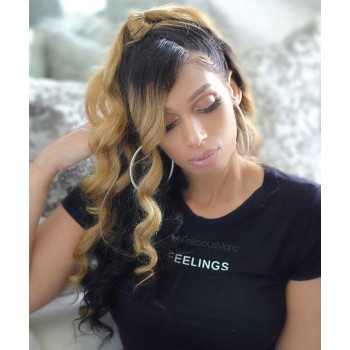 1B#24 Color 13X4 Lace Front Human Hair Wigs Body Wave