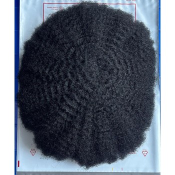 2MM Wave Afro Human Hair Toupee For Men 8X10 French Lace
