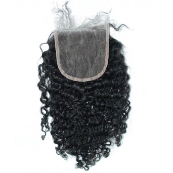 3B 3C Kinky Curly Human Hair Lace Closure