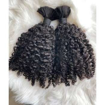 3B 3C Kinky Curly Braiding Human Hair Bulk No Attachment