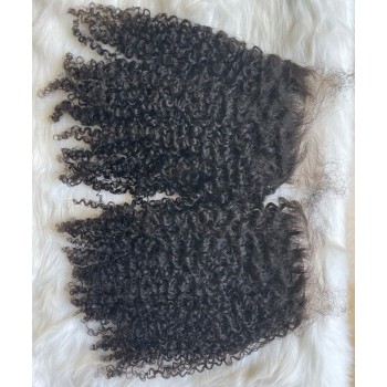 3B 4C Kinky Curly Silk Base Closures Free Part 10-24 Inches