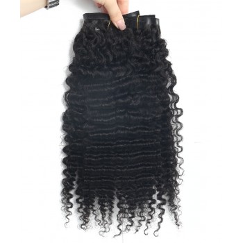 Good 3B 3C Kinky Curly Clip In Human Hair Extensions