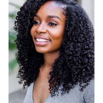 HD Lace 3B3C Kinky Curly 360 Lace Front Wigs Pre Plucked 130% Density