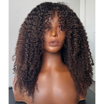 3B3C Kinky Curly 6x6 HD Lace Closure Wigs High Quality 150% Density