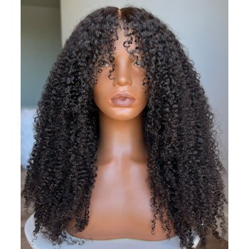 Human Hair Wigs 3B3C Kinky Curly 13X6 HD Lace Front Wig 130% Density