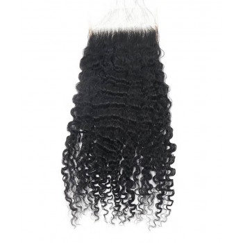 3B 3C Kinky Curly 7x7 Lace Closure Human Hair  Pre Plucked