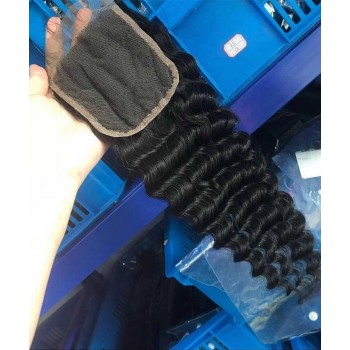4x4 Lace Deep Wave Human Hair Closure 8-20 Inches