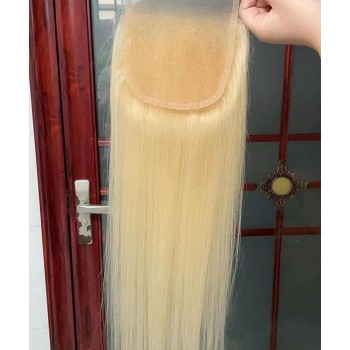 613 Blonde Color Straight 5x5 Lace Closure Human Hair