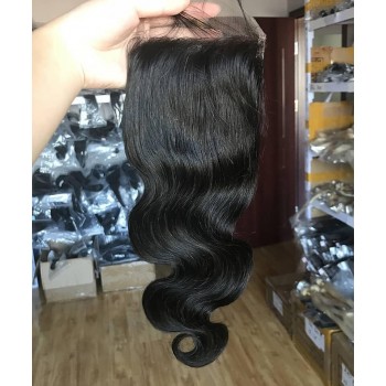Body Wave 7x7 Lace Closure Human Hair Pre Plucked