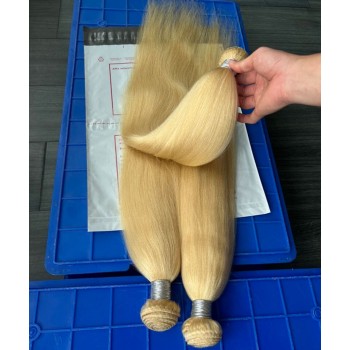 613 Blonde Color Light Yaki Straight Human Hair Bundles For Women Sales