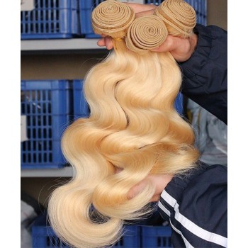 613 Blonde Color Body Wave Indian Virgin Hair Bundles