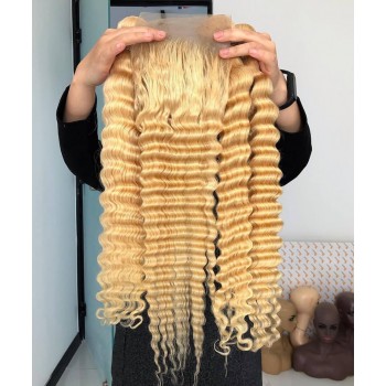 613 Deep Wave Lace Frontal Closures With Bundles 4 Pieces/set