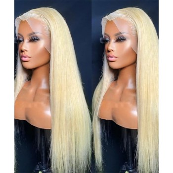 Good 613 Blonde Color 360 Lace Frontal Wigs Straight Wave