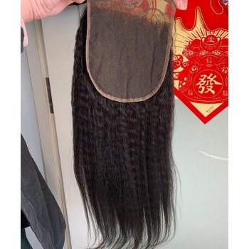 Kinky Straight 6x6 Lace Closure Human Hair For Women