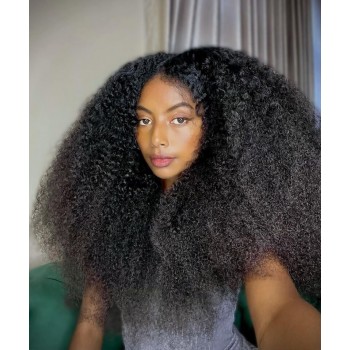 Afro Kinky Curly 6X6 Lace Closure Wigs Glueless HD Lace Closure Wigs