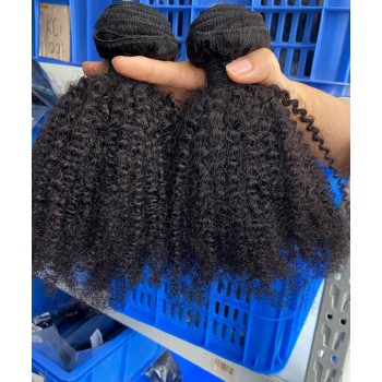 Afro Kinky Curly Peruvian Virgin Hair Weave Bundles 3Pic