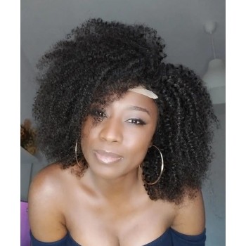 Afro Kinky Curly 6X6 Lace Closure Wigs Human Hair 130% Density