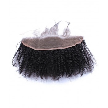 Afro Kinky Curly Human Hair Frontal Pre Plucked With Baby Hair