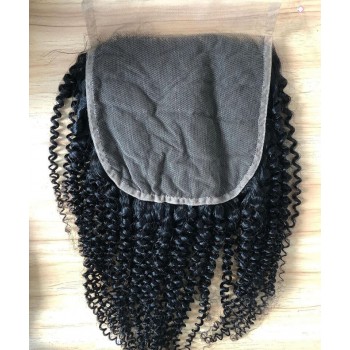 Afro Kinky Curly 7x7 Lace Closure Human Hair