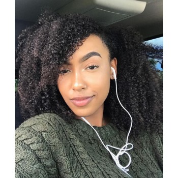 Afro Kinky Curly 2x6 HD Lace Closure Wigs Quality Human Hair