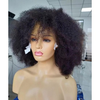 Afro Kinky Curly Short Bob Human Hair Lace Front Wig