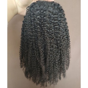 200% High Density Afro Kinky Curly Transparent Lace Front Wig