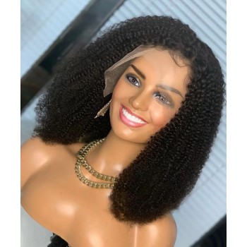 130% Density Afro Kinky Curly Lace Front Human Hair Wigs