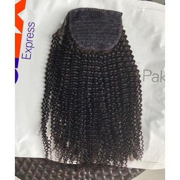 Afro Kinky Curly Wrap Ponytail Human Hair Extensions
