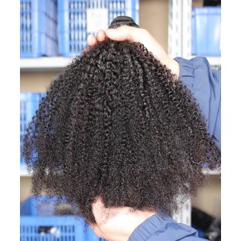 Afro Kinky Curly Brazilian Virgin Hair Weaves One Bundle