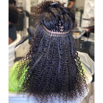 Kinky Curly Nano Ring Human Hair Extensions 8-30 Inches