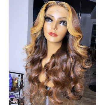 #1b/4/27 Lace Closure Wigs Body Wave 150% Density